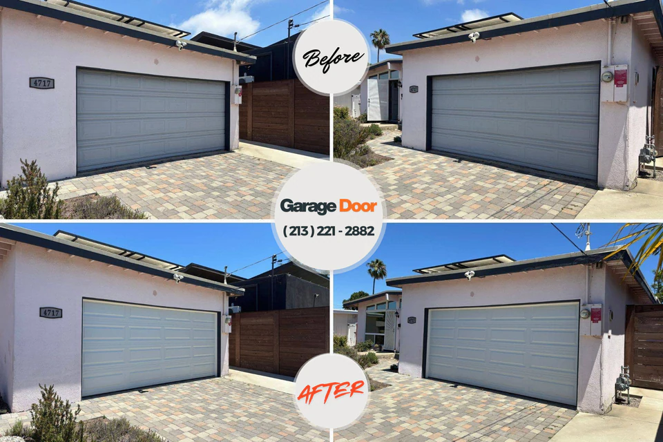 Before and after: garage door repair Calais, ME